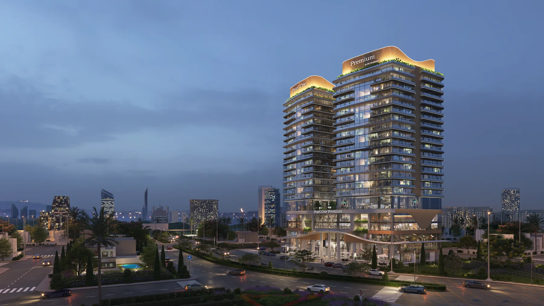 Pearl One Premium architectural rendering in Lahore
